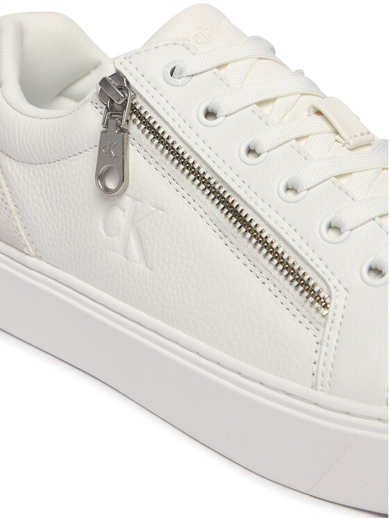 Calvin Klein Laisvalaikio batai Calvin Klein Classic Cup Laceup Zip Lth YM0YM01437 Balta