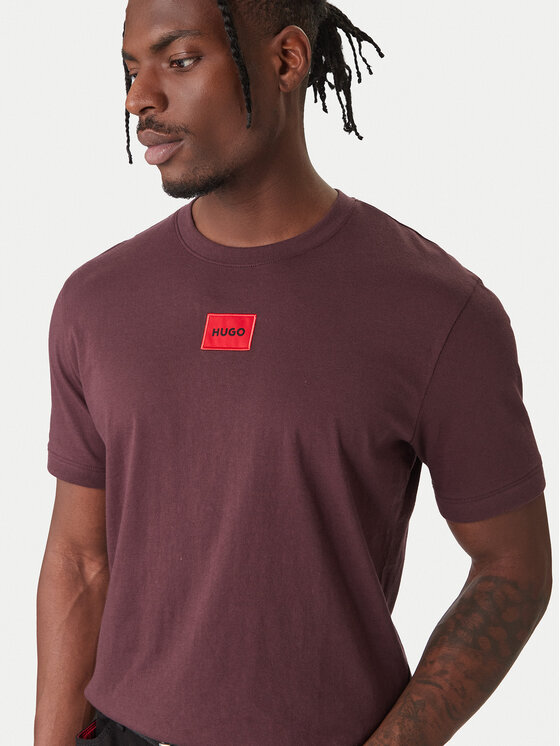 HUGO HUGO Футболка Diragolino 50447978 Бордовий Regular Fit