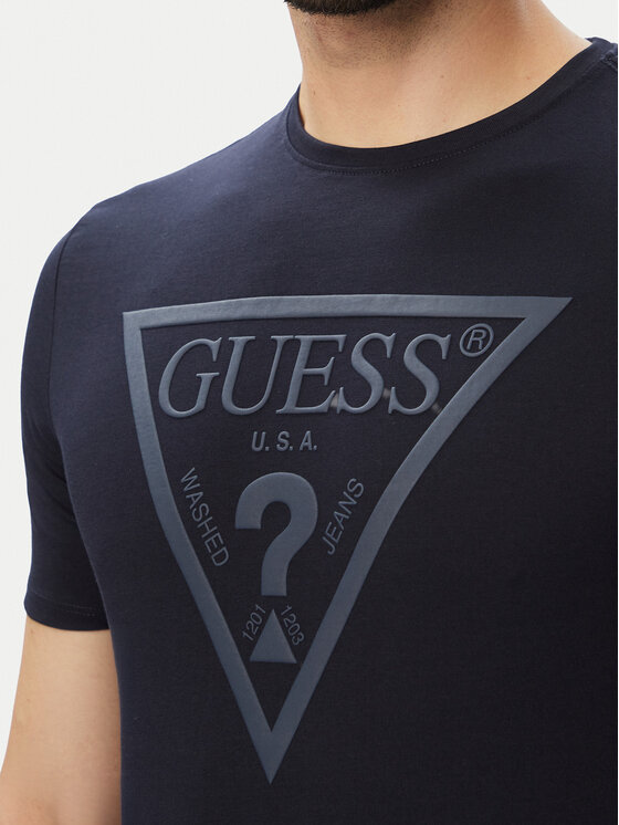 Guess Guess Футболка M6YI71 K3745 Cиній Slim Fit