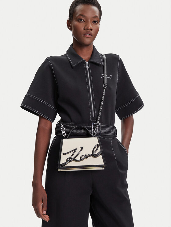 KARL LAGERFELD Ročna torba KARL LAGERFELD A1W30224 Bela