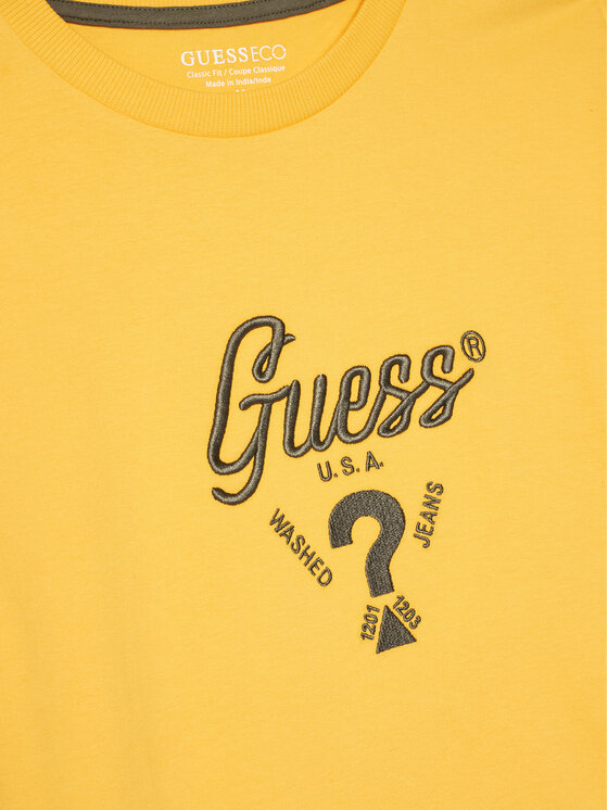 Guess Guess T-Shirt L6GI06 K8HM4 Κίτρινο Relaxed Fit