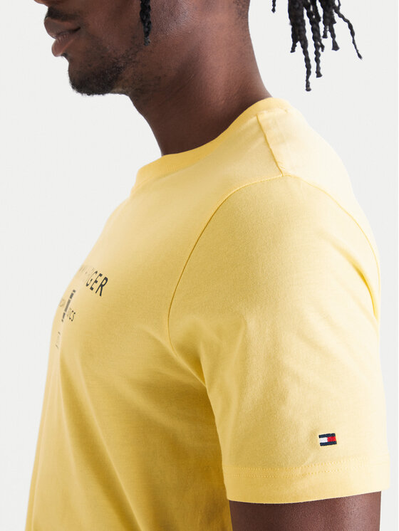 Tommy Hilfiger Tommy Hilfiger Camiseta Brand Love MW0MW42365 Amarillo Regular Fit
