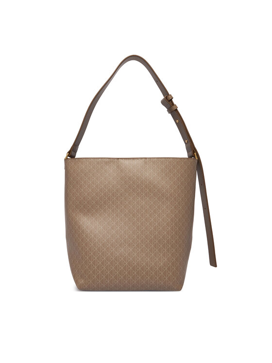 Calvin Klein Kabelka Calvin Klein Emblem Aop Medium Bucket LV04F3365G Béžová