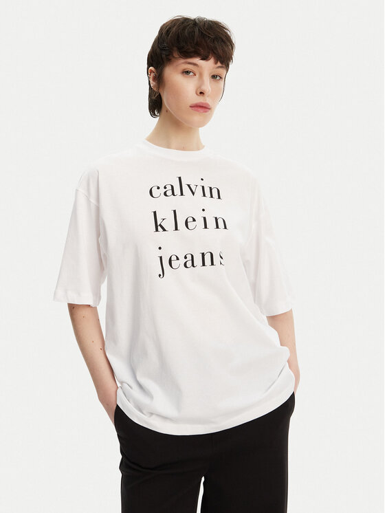Calvin Klein Jeans Calvin Klein Jeans Majica LV047B827G Bela Relaxed Fit