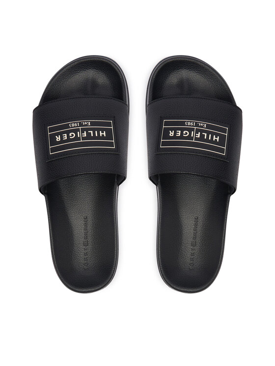 Tommy Hilfiger Natikači Tommy Hilfiger Patch Pool Slide FM0FM06008 Črna