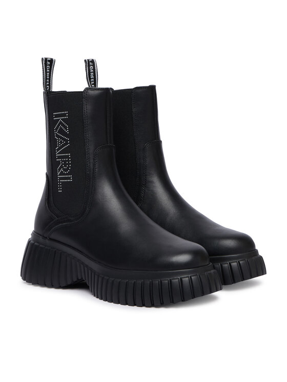KARL LAGERFELD Bokacsizma KARL LAGERFELD Kreeper Wedge KL44460 Fekete
