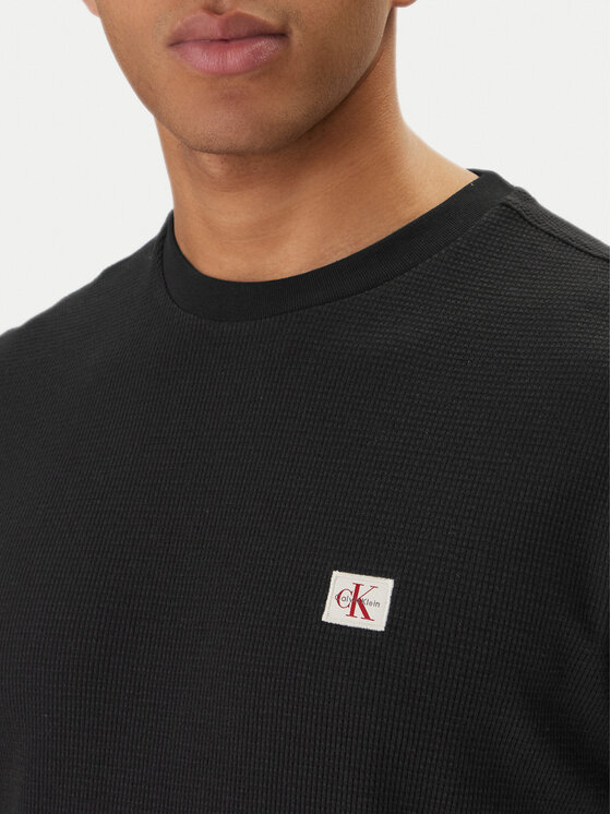 Calvin Klein Jeans Calvin Klein Jeans Camiseta Waffle Badge LV04RD008G Negro Regular Fit