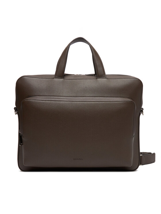 Calvin Klein Portatīvā datora soma Calvin Klein Micro Pebble Slim Briefcase 36 LV04D3012G Brūns
