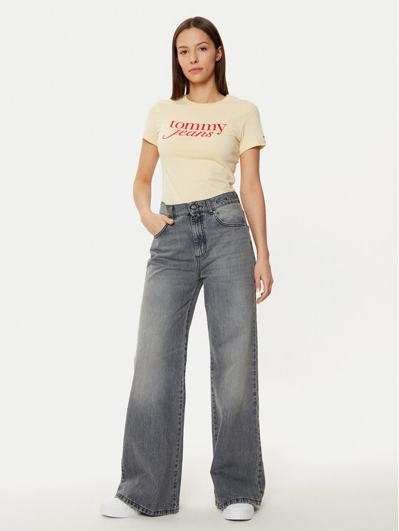 Tommy Jeans Tommy Jeans T-shirt DW0DW19447 Giallo Slim Fit