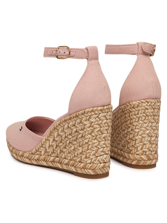 Tommy Hilfiger Espadryle Tommy Hilfiger Flag High Wedge Espad Closed Toe FW0FW09225 Różowy