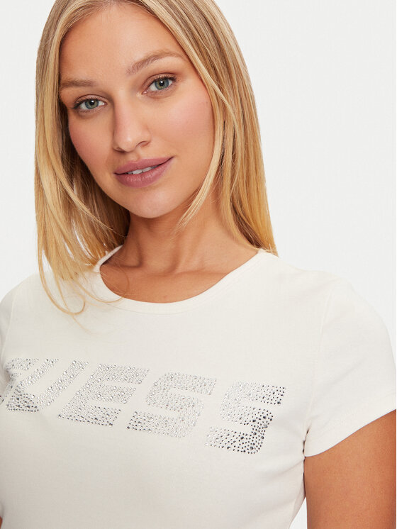 Guess Guess Футболка V4BI16 KCIV1 Écru Regular Fit