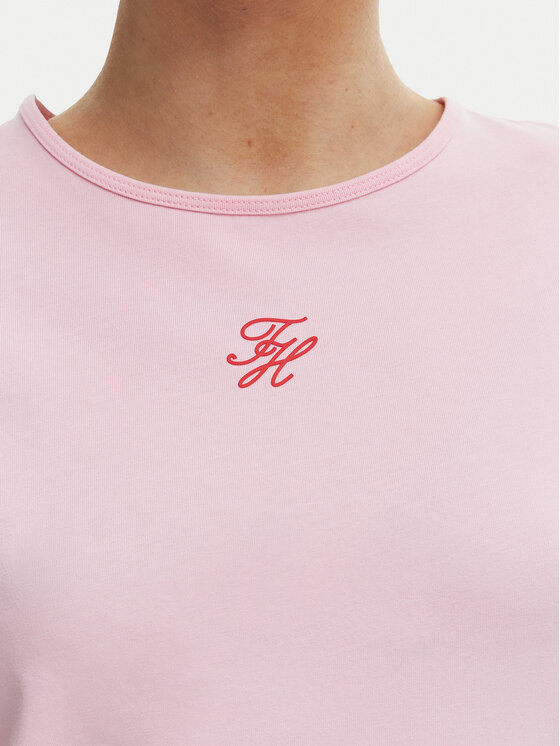 Tommy Hilfiger Tommy Hilfiger Camiseta WW0WW48710 Rosa Slim Fit