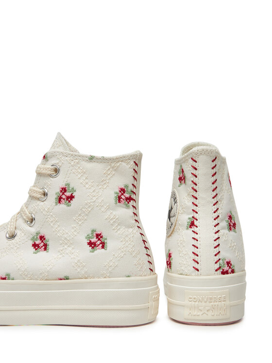 Converse Кеди Converse Chuck Taylor All Star Lift Platform Rose Cross Stitch A13659C Білий