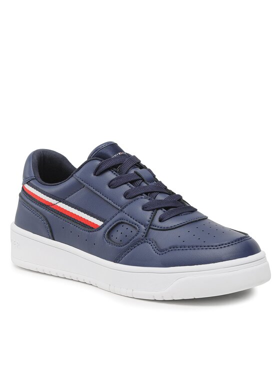 Tommy Hilfiger Sneakersy Tommy Hilfiger Stripes Low Cut Lace-Up Sneaker T3X9-32848-1355 S Granatowy