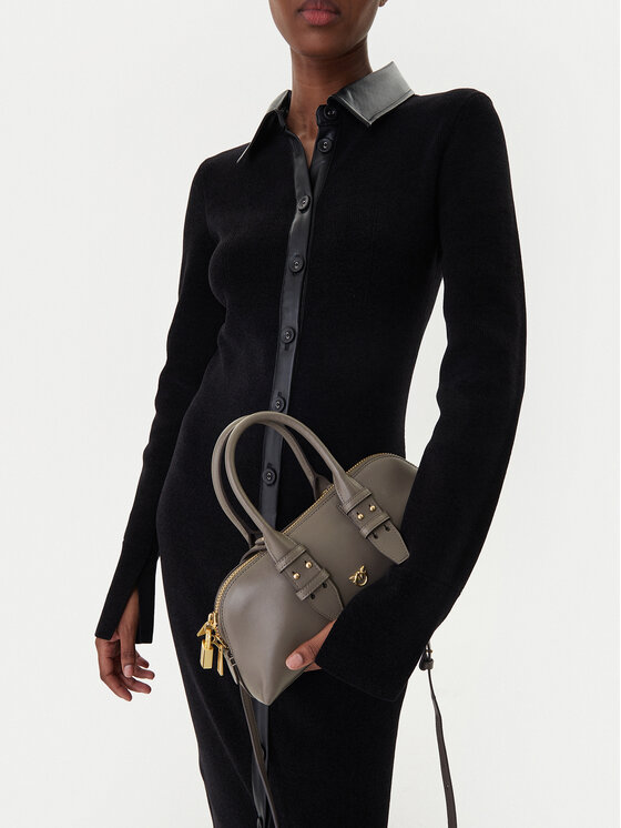 PINKO Kabelka PINKO Bowling Bag Baguette AI 25-26 PLTT 105334 A0QO Šedá