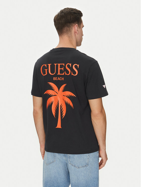 Guess Guess Футболка F5GI09 KA260 Чорний Regular Fit