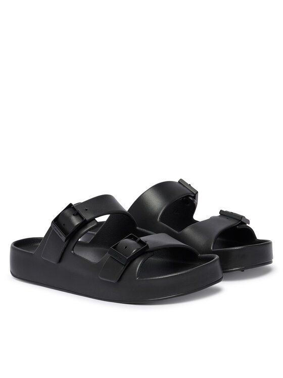 Calvin Klein Klapki Calvin Klein Ergon Eva Double Bar Sandal HM0HM02116 Czarny