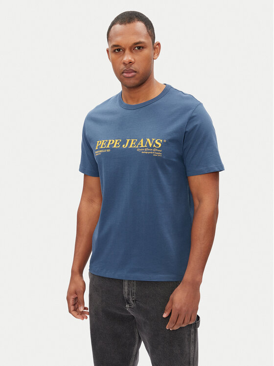 Pepe Jeans Pepe Jeans Majica Dylan PM509728 Modra Regular Fit