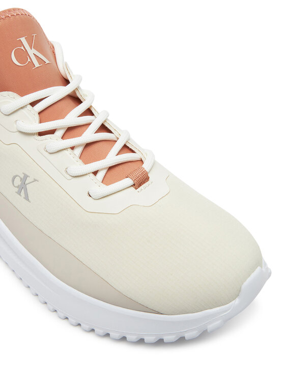 Calvin Klein Jeans Sneakersy Calvin Klein Jeans Eva Runner Low Lace Mix In YW0YW01759 Écru