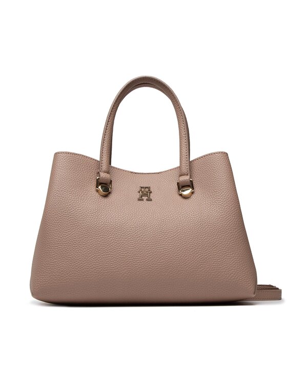 Tommy Hilfiger Torebka Tommy Hilfiger Th Emblem Small Satchel AW0AW14214 Beżowy
