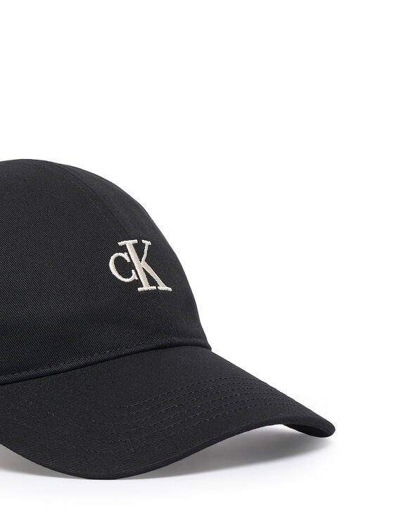 Calvin Klein Cepure ar nagu Calvin Klein Monogram Embroidery Baseball Cap LV04G5002G Melns
