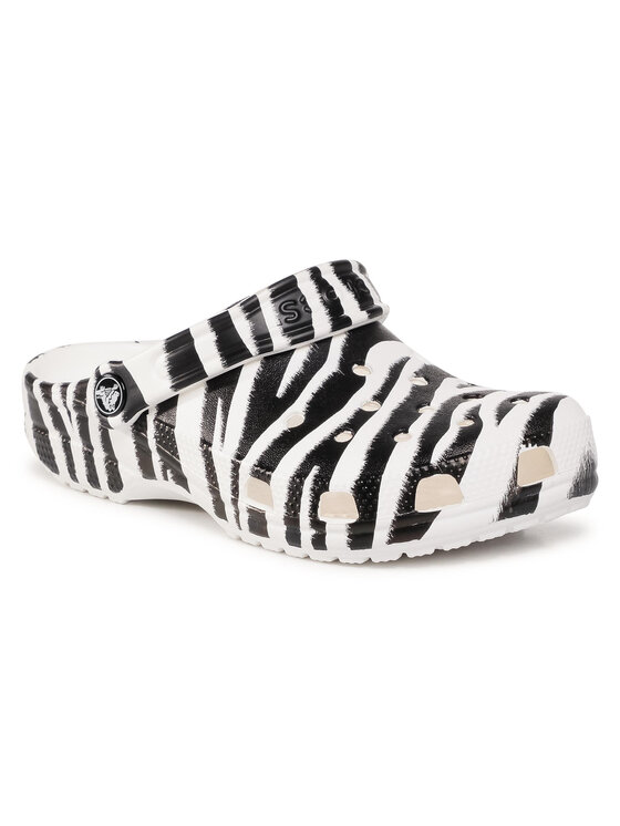 Crocs Чехли Crocs Classic Animal Print Clog 206676 Бял