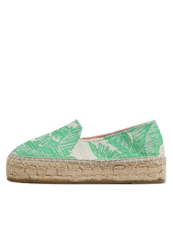 Manebi Еспадрильї Manebi Cotton Jaquard Double Sole Espadrilles G 4.8 D0 Зелений