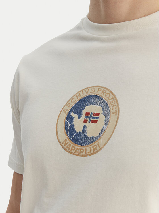Napapijri Napapijri Camiseta S-Phos NP0A4G5A Écru Relaxed Fit