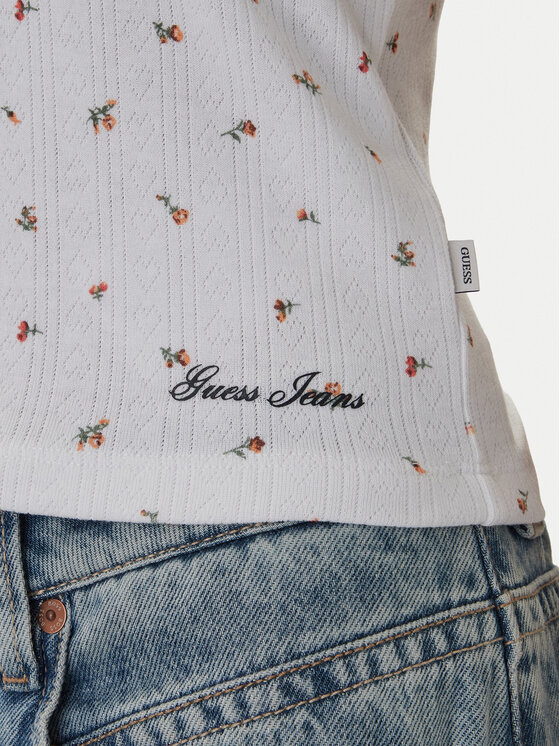 Guess Jeans Guess Jeans Top W6GPB5 KH172 Blanco Regular Fit
