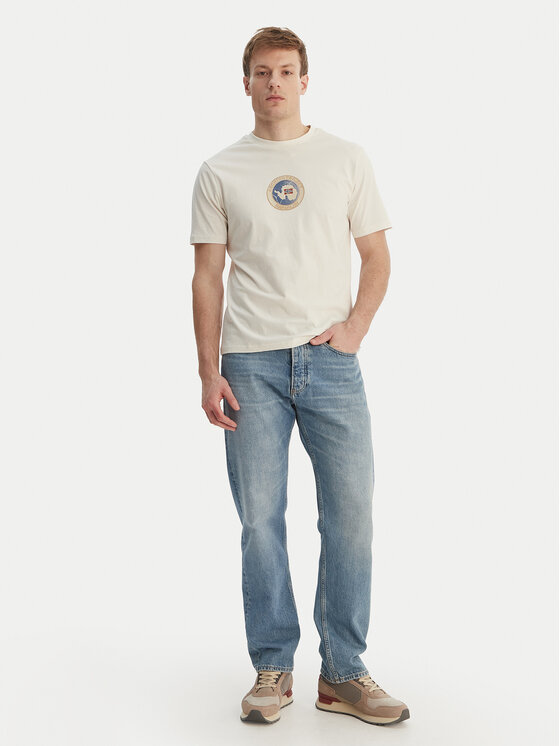 Napapijri Napapijri Camiseta S-Phos NP0A4G5A Écru Relaxed Fit