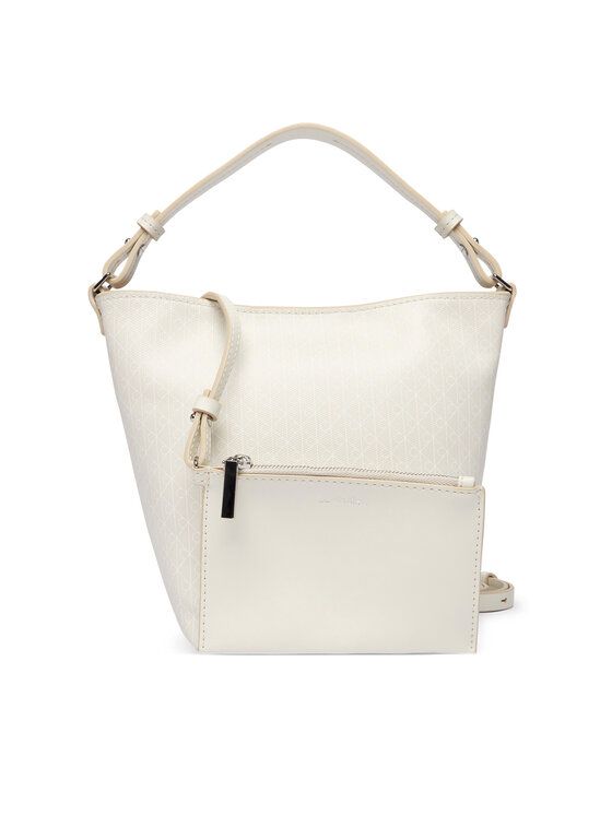Calvin Klein Rankinė Calvin Klein Emblem Aop Sm Bucket Crossbody LV04F3506G Balta