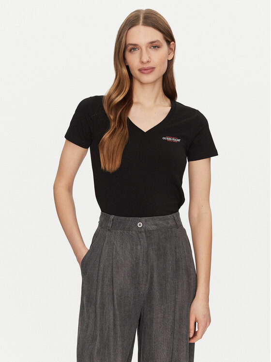 Guess Jeans Guess Jeans Футболка W4YI23 J1314 Чорний Slim Fit