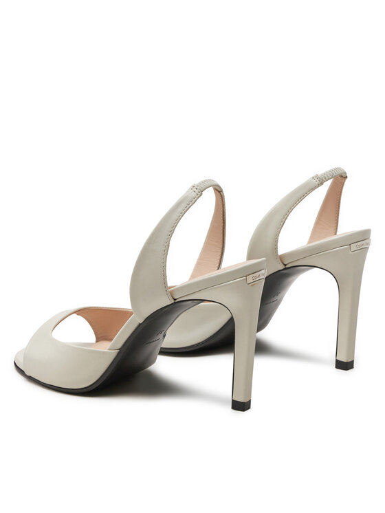 Calvin Klein Sandali Calvin Klein Heel D'Orsay Sandal 90 Lth HW0HW02124 Écru