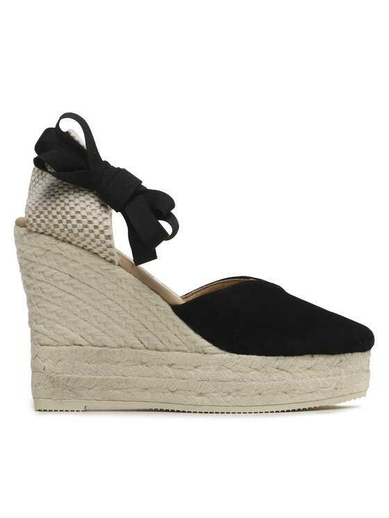 Manebi Еспадрильї Manebi Heart-Shaped Wedge Espadrilles K 1.0 WH Чорний