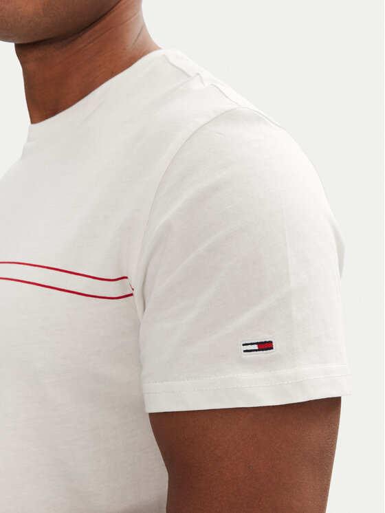 Tommy Jeans Tommy Jeans Majica Entry Graphic DM0DM20779 Bela Slim Fit