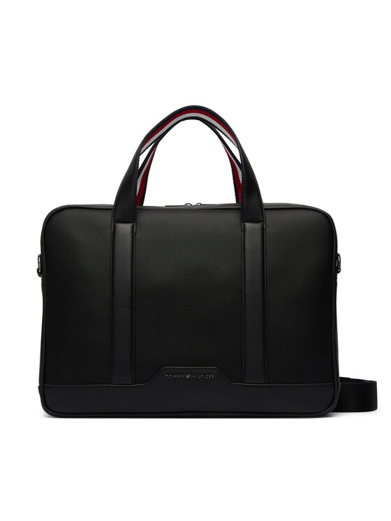 Tommy Hilfiger Τσάντα για laptop Tommy Hilfiger Th Textured Computer Bag AM0AM14726 Μαύρο