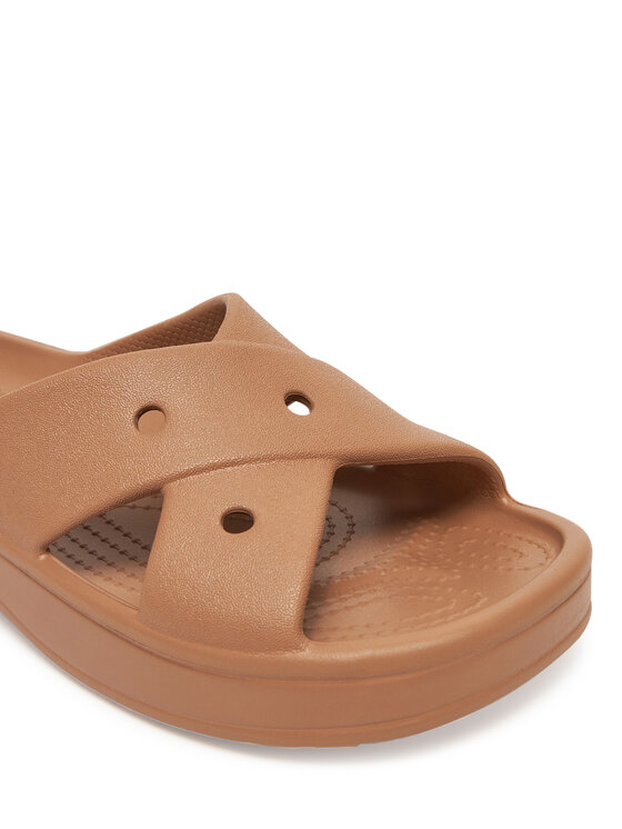 Crocs Šlepetės Crocs Cross Strap 210840 Ruda