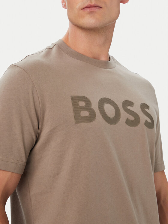 BOSS BOSS Camiseta Structure Logo 50566883 Beis Regular Fit