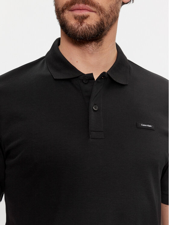 Calvin Klein Calvin Klein Polo majica Smooth Cotton Slim Polo K10K111657 Črna Regular Fit