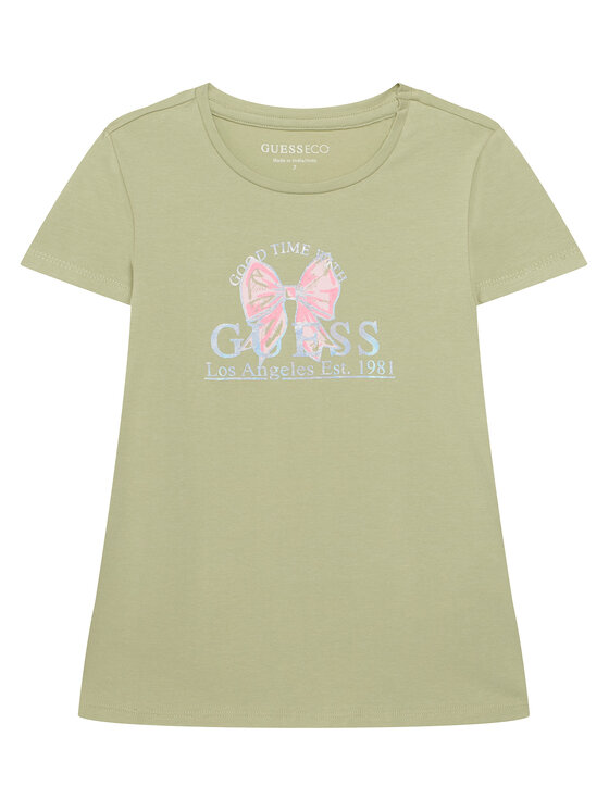 Guess Guess Camiseta J6GI28 K6YW4 Verde claro Regular Fit