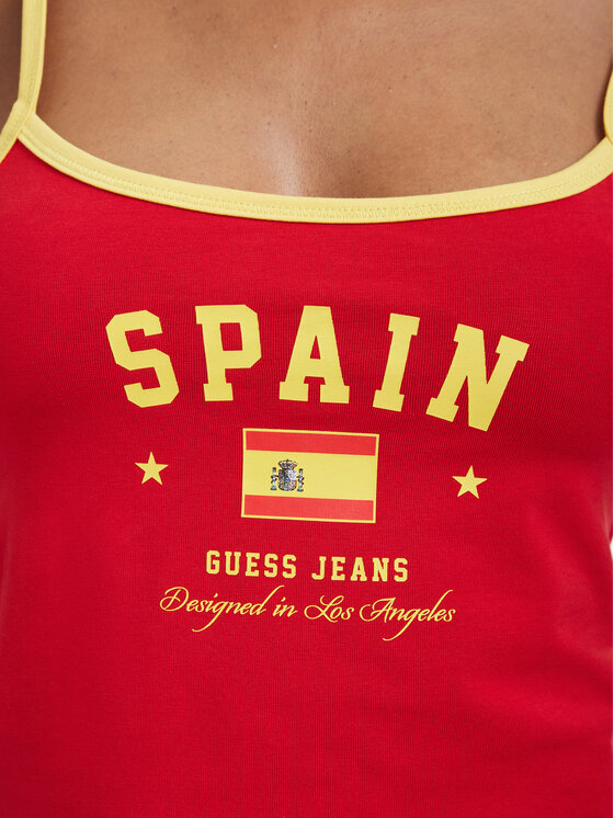 Guess Jeans Guess Jeans Топ W6YP20 K4202 Червоний Slim Fit