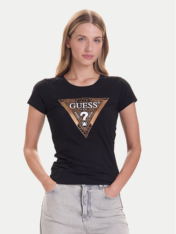 Guess Guess Camiseta W5BI28 J1314 Negro Slim Fit
