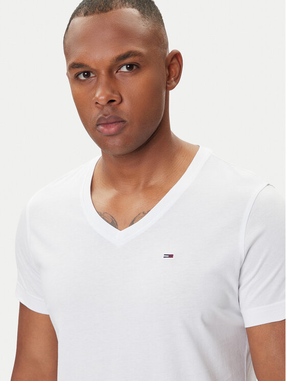Tommy Jeans Tommy Jeans Majica DM0DM04410 Bela Regular Fit