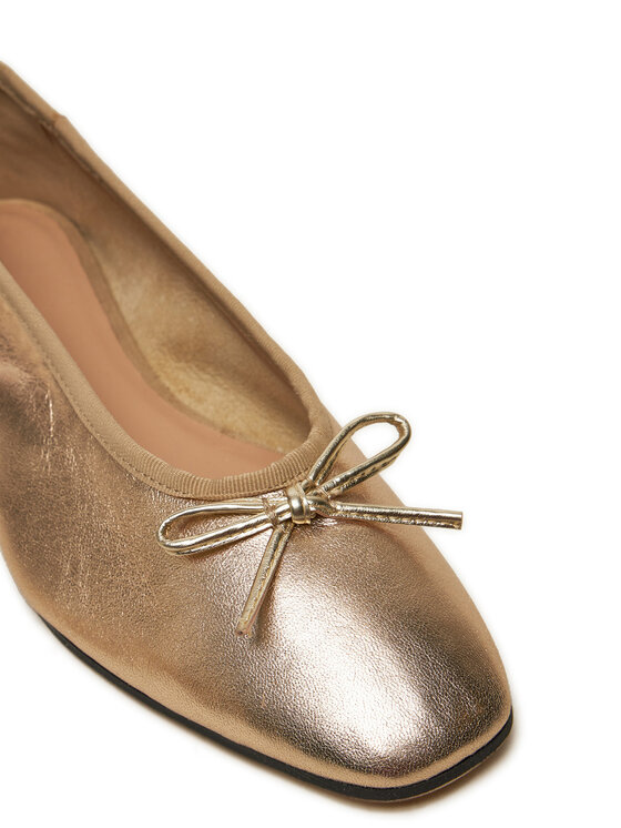 Tommy Hilfiger Балеринки Tommy Hilfiger Ballerina Soft Leather Metallic FW0FW08452 Златист