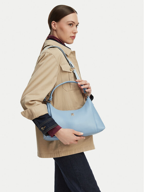 Tommy Hilfiger Kabelka Tommy Hilfiger Th Essential Shoulder Bag AW0AW18373 Svetlo modrá