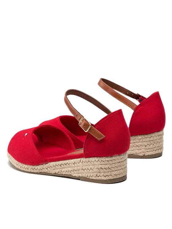 Tommy Hilfiger Espadrilky Tommy Hilfiger Rope Wedge Sandal T3A7-32185-0048 S Červená