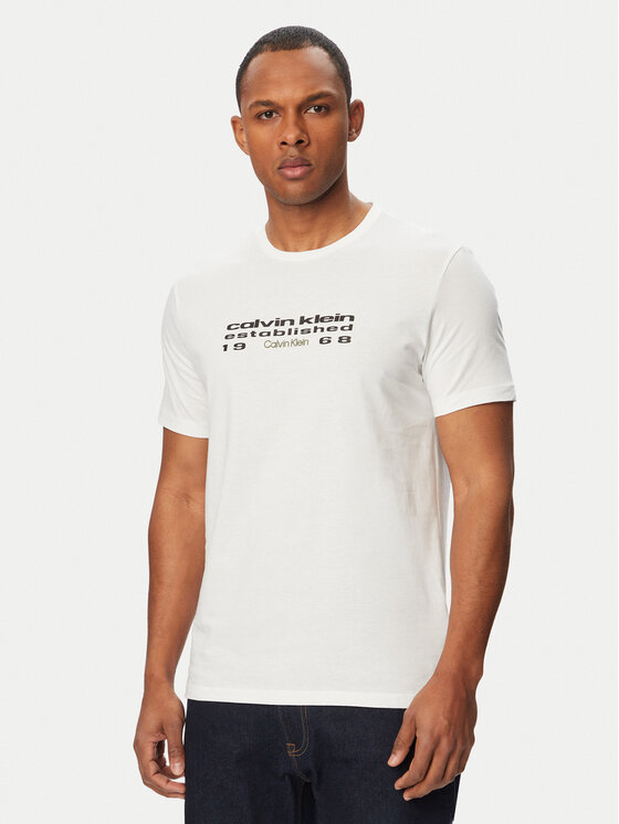 Calvin Klein Jeans Calvin Klein Jeans Camiseta SS 30s EU LV04RG800G Blanco Regular Fit