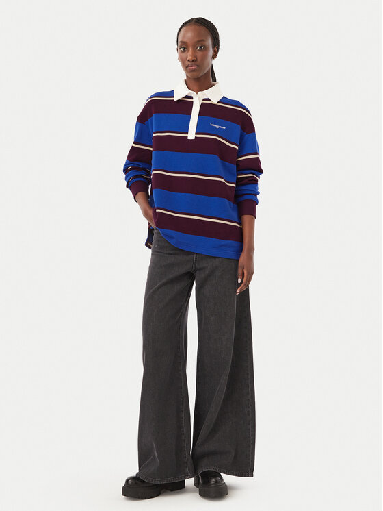 Tommy Jeans Tommy Jeans Polo Script Rugby DW0DW23303 Azul Relaxed Fit