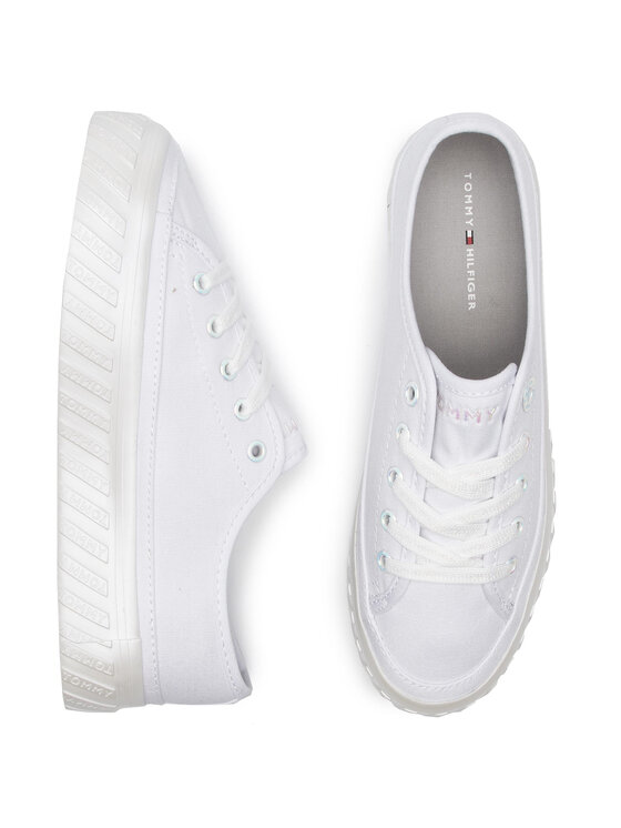 Tommy Hilfiger Tenisky Tommy Hilfiger Outsole Detail Flatform Sneaker FW0FW04134 Bílá