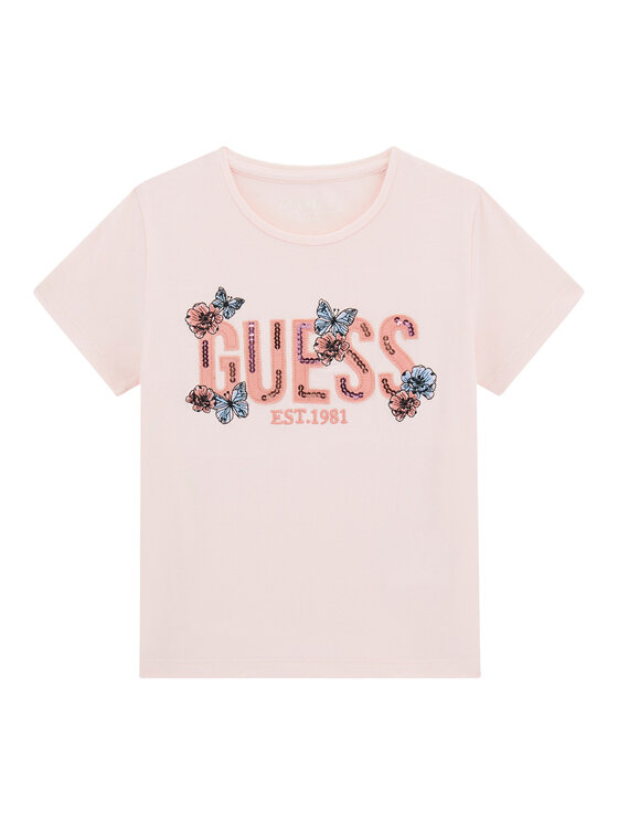 Guess Guess Футболка J6RI34 K6YW4 Рожевий Regular Fit